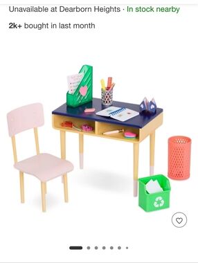 Our Generation Brilliant Bureau School Desk Dollhouse Accessory Set
